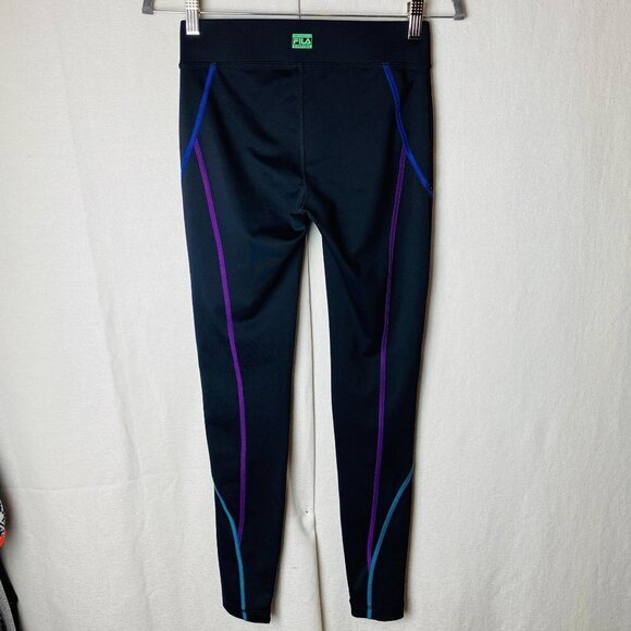 Fila Pants - Fila black colorful thread capri leggings